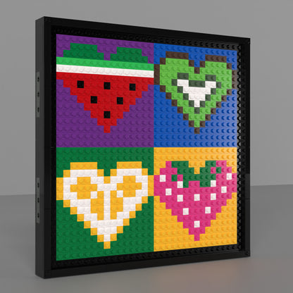 32*32 Compatible Lego Pieces "Four Kinds of Heart-shaped Fruits" Pixel Art