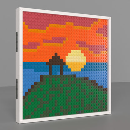 32*32 Compatible Lego Pieces Sunset Beach Scenery Pixel Art