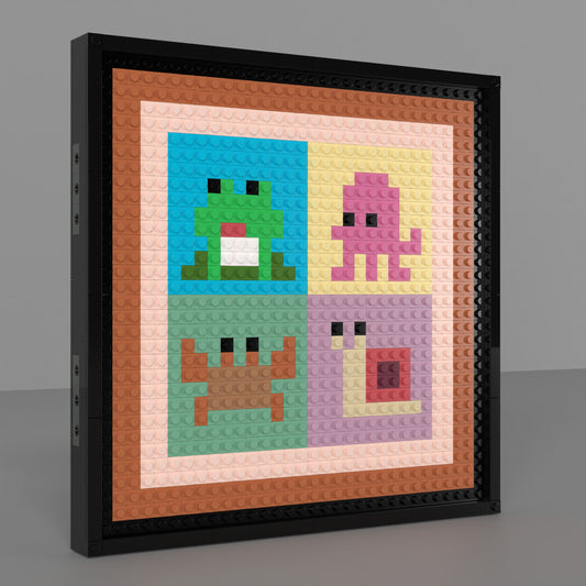 32*32 Compatible Lego Pieces "Four Abstract Cute Little Animals" Pixel Art