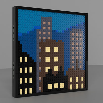 Night City Building Brick Pixel Art - 32*32 Modular Compatible with Lego