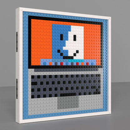 Cartoon Character on Computer Building Brick Pixel Art - 32*32 Modular Compatible with Lego