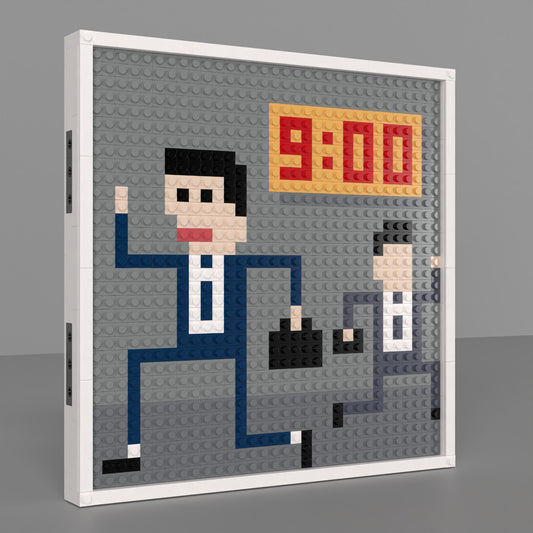 32*32 Compatible Lego Pieces "Simple Style Rushing to Work Scene" Pixel Art