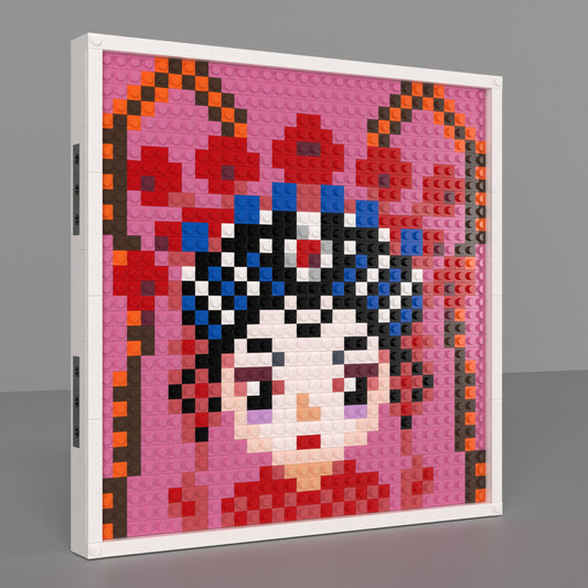 32*32 Compatible Lego Pieces Chinese Opera Wu Dan Pixel Art